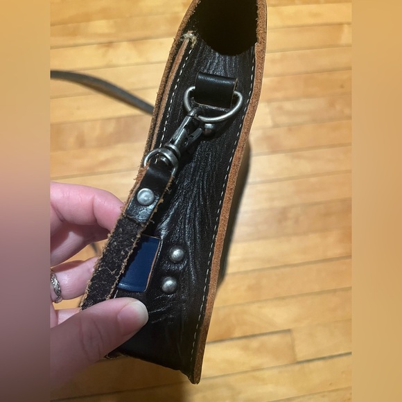 Black and Blue Medium Size Leather Bag - Picture 5 of 7